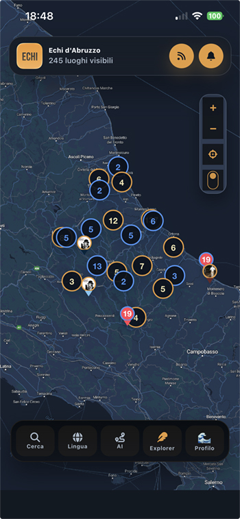 Screenshot Atlante Sensoriale dei Luoghi d'Abruzzo di ECHI